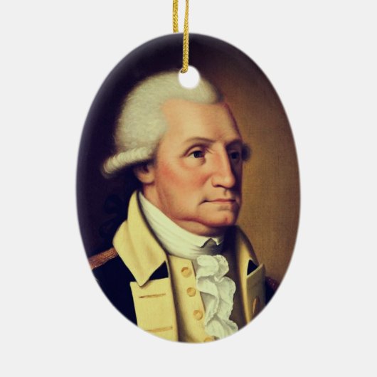 Portret van George Washington (1790) Keramisch Ornament (Achterkant)