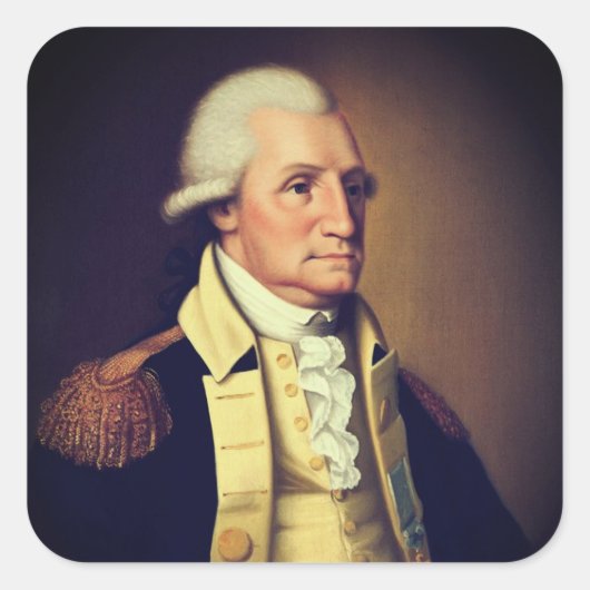 Portret van George Washington (1790) Vierkante Sticker (Voorkant)