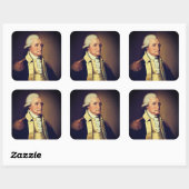 Portret van George Washington (1790) Vierkante Sticker (Vel)