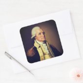 Portret van George Washington (1790) Vierkante Sticker (Envelop)