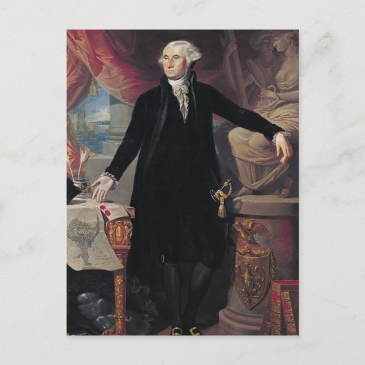 Portret van George Washington, 1796 Briefkaart (Voorkant)