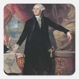 Portret van George Washington, 1796 Vierkante Sticker