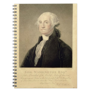 Portret van George Washington, gegraveerd door Wil Notitieboek