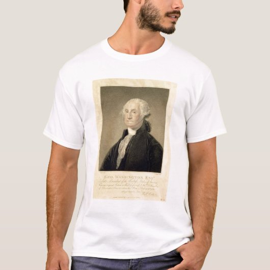 Portret van George Washington, gegraveerd door Wil T-shirt (Voorkant)
