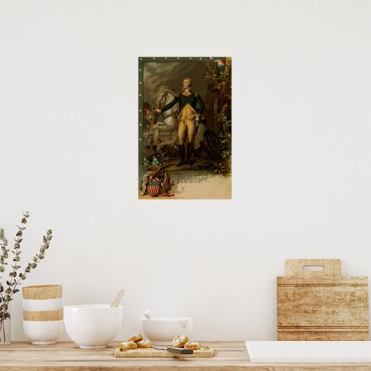 Portret van George Washington Poster (Keuken)