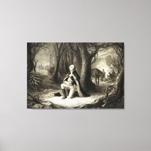  portret van George Washington Praying Canvas Afdruk (Voorkant)