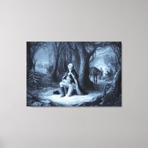 portret van George Washington Praying Canvas Afdruk