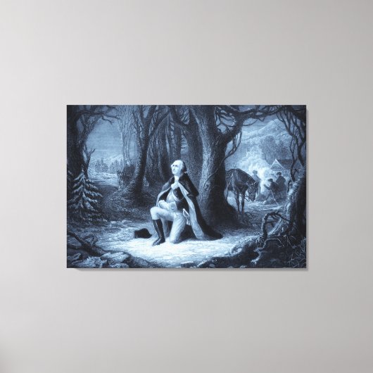  portret van George Washington Praying Canvas Afdruk (Voorkant)