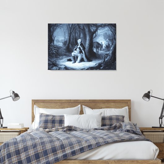  portret van George Washington Praying Canvas Afdruk (Insitu (Slaapkamer))