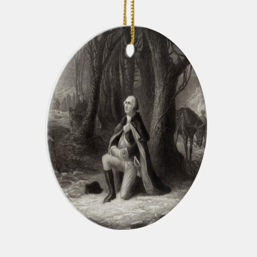  portret van George Washington Praying Keramisch Ornament (Rechts)