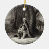  portret van George Washington Praying Keramisch Ornament (Voorkant)