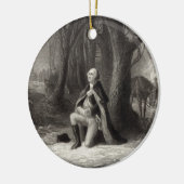  portret van George Washington Praying Keramisch Ornament (Links)