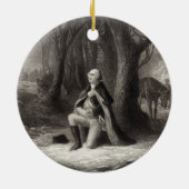  portret van George Washington Praying Keramisch Ornament (Achterkant)