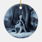 portret van George Washington Praying Keramisch Ornament (Achterkant)