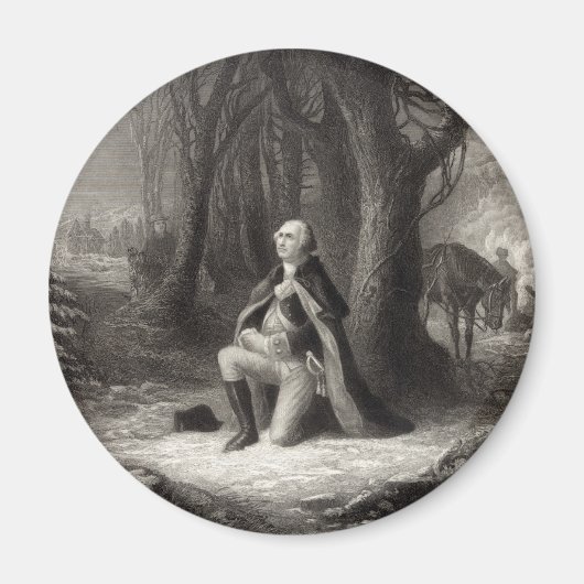  portret van George Washington Praying Magneet (Voorkant)