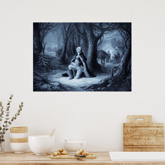 portret van George Washington Praying Poster (Keuken)