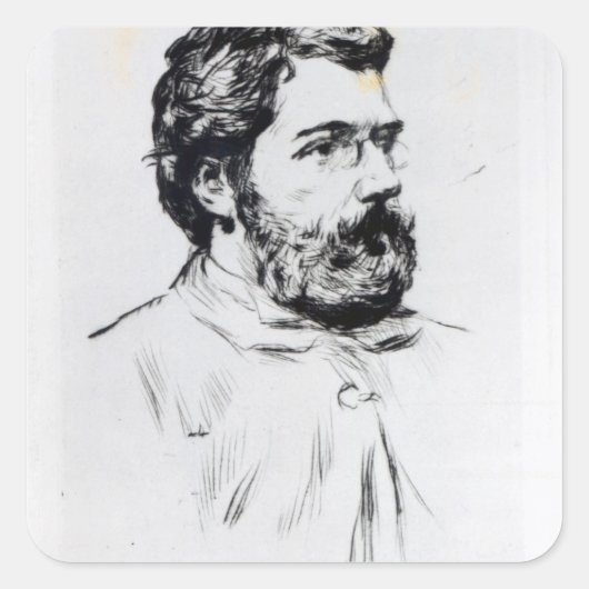 Portret van Georges Bizet Vierkante Sticker (Voorkant)
