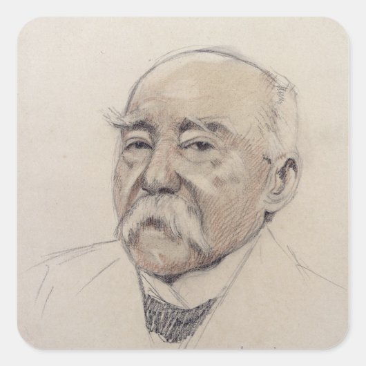 Portret van Georges Clemenceau Vierkante Sticker (Voorkant)