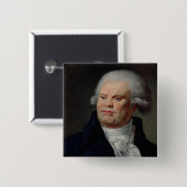 Portret van Georges Danton Vierkante Button 5,1 Cm (Voorkant /achterkant)