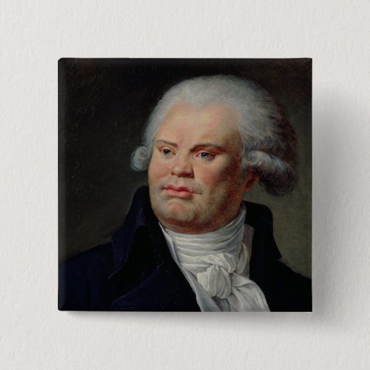 Portret van Georges Danton Vierkante Button 5,1 Cm (Voorkant)
