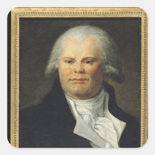 Portret van Georges Danton Vierkante Sticker (Voorkant)