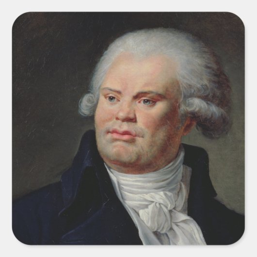 Portret van Georges Danton Vierkante Sticker (Voorkant)