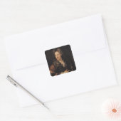 Portret van Gerard Audran Vierkante Sticker (Envelop)