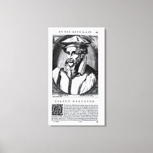 Portret van Gerard Mercator Canvas Afdruk (Voorkant)