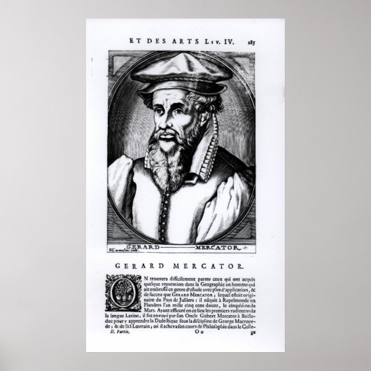 Portret van Gerard Mercator Poster (Voorkant)