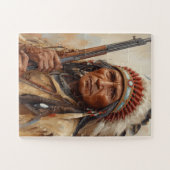 Portret van Geronimo, Indiaans opperhoofd krijger Legpuzzel (Horizontaal)