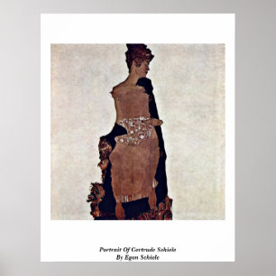Portret van Gertrude Schiele door Egon Schiele Poster