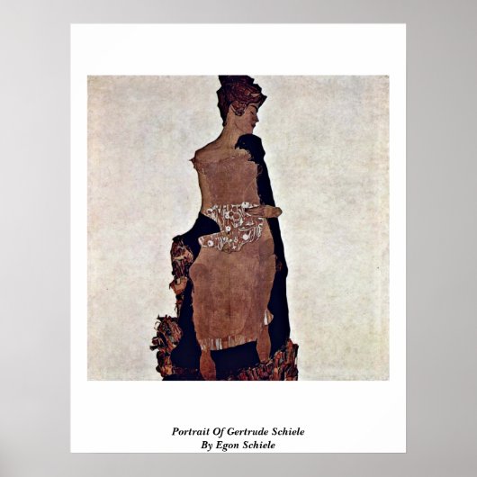 Portret van Gertrude Schiele door Egon Schiele Poster (Voorkant)