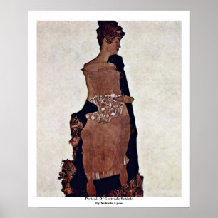 Portret van Gertrude Schiele door Schiele Egon Poster