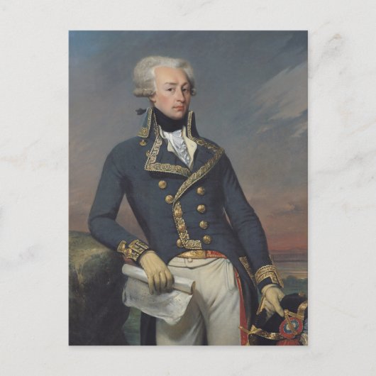 Portret van Gilbert Motier als luitenant Briefkaart (Voorkant)