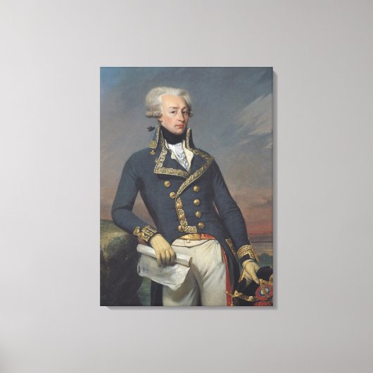 Portret van Gilbert Motier als luitenant Canvas Afdruk (Voorkant)
