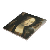 Portret van Ginevra Benci van Leonardo da Vinci Tegeltje (Zijkant)