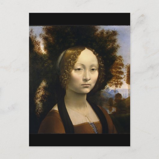 Portret van Ginevra de Benci door Leonardo da Vinc Briefkaart (Voorkant)