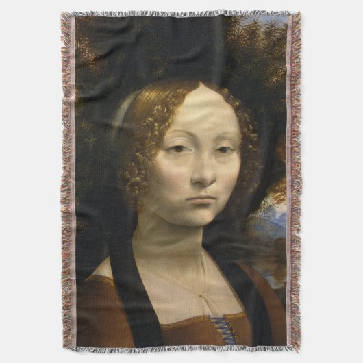 Portret van Ginevra de Benci door Leonardo da Vinc Deken (Voorkant Verticaal)