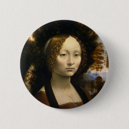 Portret van Ginevra de Benci door Leonardo da Vinc Ronde Button 5,7 Cm