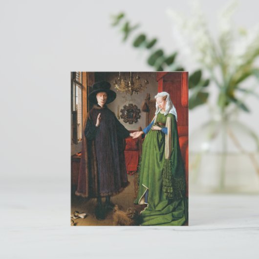 Portret van Giovanni Arnolfini en zijn vrouw Briefkaart (Staand voorkant)