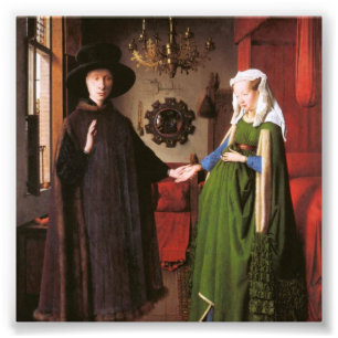 Portret van Giovanni Arnolfini en zijn vrouw Foto Afdruk