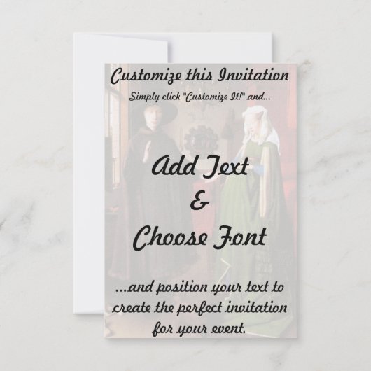 Portret van Giovanni Arnolfini en zijn vrouw Kaart (Achterkant)