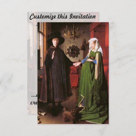 Portret van Giovanni Arnolfini en zijn vrouw Kaart (Voorkant / Achterkant)