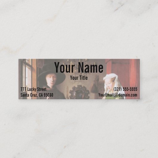 Portret van Giovanni Arnolfini en zijn vrouw Mini Visitekaartje (Voorkant)