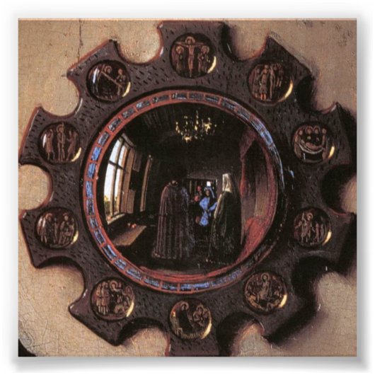 Portret van Giovanni Arnolfini & Wife (details) Foto Afdruk (Voorkant)