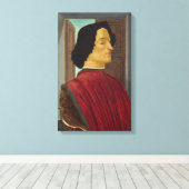 Portret van Giuliano de Medici door Botticelli Canvas Afdruk (Insitu (Houten vloer))