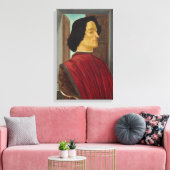 Portret van Giuliano de Medici door Botticelli Canvas Afdruk (Insitu (Woonkamer))