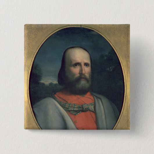 Portret van Giuseppe Garibaldi 2 Vierkante Button 5,1 Cm (Voorkant)