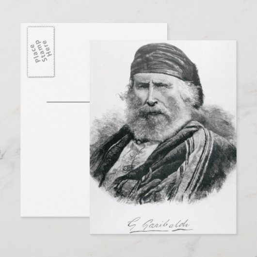Portret van Giuseppe Garibaldi Briefkaart (Voorkant / Achterkant)