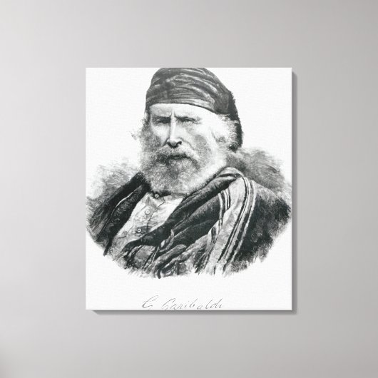 Portret van Giuseppe Garibaldi Canvas Afdruk (Voorkant)